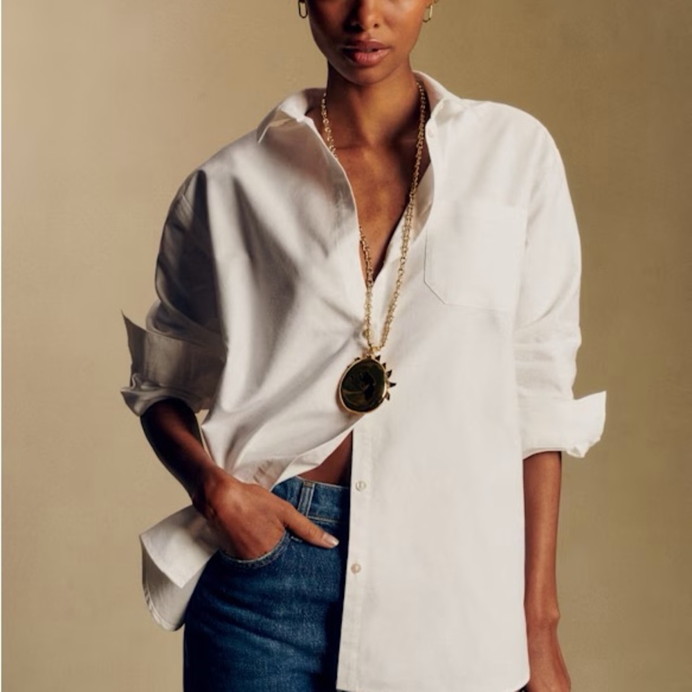 Sezane Max Shirt in casual white